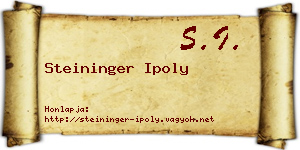 Steininger Ipoly névjegykártya